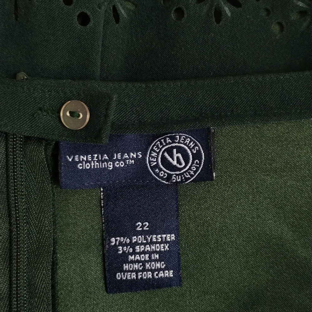 Venezia Skirt Cutout Hem Plus Size 22 Green Scalloped - Picture 4 of 7